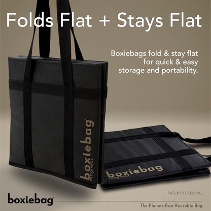 Boxiebag Black folded completely flat for storage