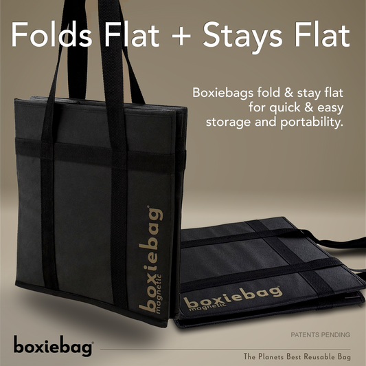 Boxiebag Black folded completely flat for storage