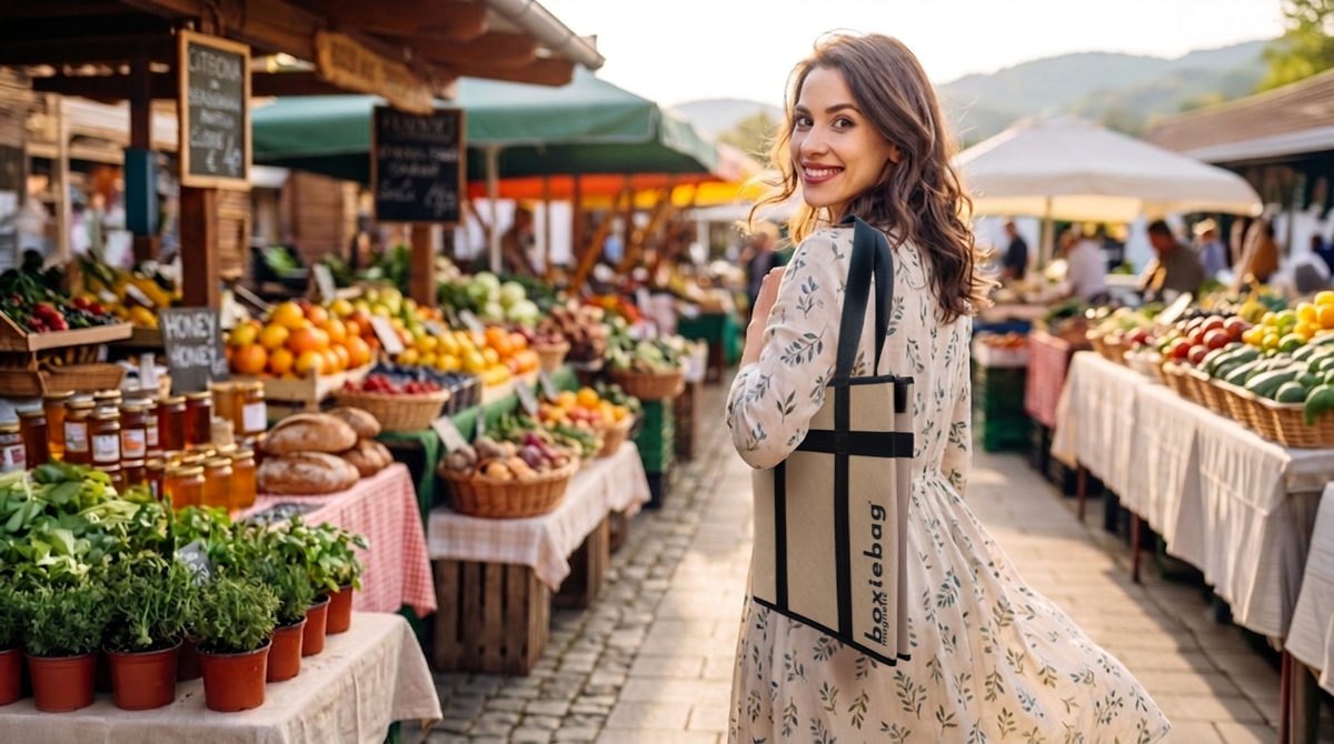 Boxiebag at the farmers market
